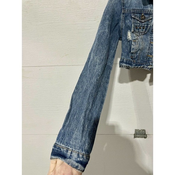 Highway Jeans Cropped Distressed Jacket Size S Denim ⭐ - Picture 2 of 8